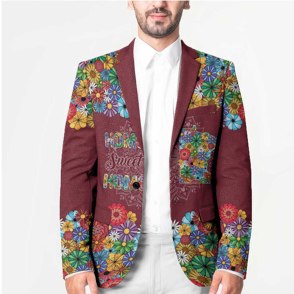 Home Sweet Home Minnesota Flower Christmas Blazer Xmas Holiday Patterns - Wonder Print Shop
