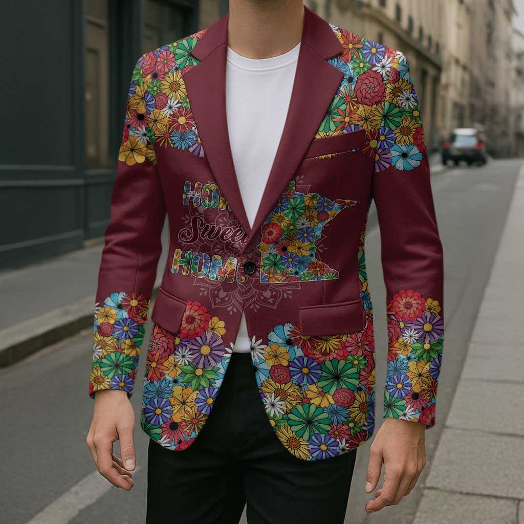 Home Sweet Home Minnesota Flower Christmas Blazer Xmas Holiday Patterns - Wonder Print Shop