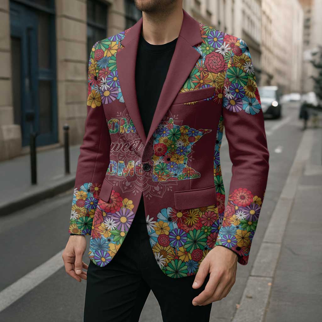 Home Sweet Home Minnesota Flower Christmas Blazer Xmas Holiday Patterns - Wonder Print Shop
