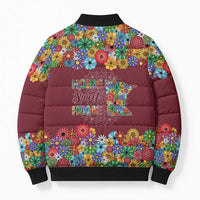 Home Sweet Home Minnesota Flower Christmas Bomber Puffer Jacket Xmas Holiday Patterns - Wonder Print Shop