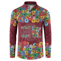 Home Sweet Home Minnesota Flower Christmas Button Sweatshirt Xmas Holiday Patterns - Wonder Print Shop