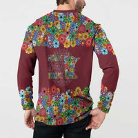 Home Sweet Home Minnesota Flower Christmas Button Sweatshirt Xmas Holiday Patterns - Wonder Print Shop