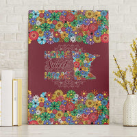 Home Sweet Home Minnesota Flower Christmas Canvas Wall Art Xmas Holiday Patterns - Wonder Print Shop
