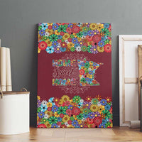 Home Sweet Home Minnesota Flower Christmas Canvas Wall Art Xmas Holiday Patterns - Wonder Print Shop