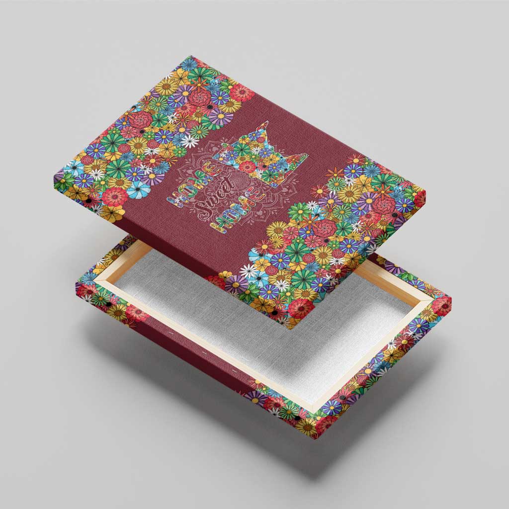 Home Sweet Home Minnesota Flower Christmas Canvas Wall Art Xmas Holiday Patterns - Wonder Print Shop