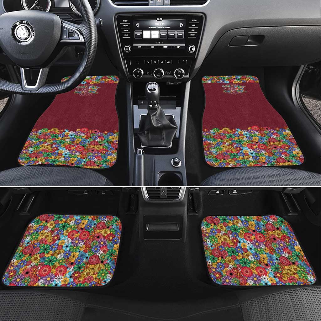 Home Sweet Home Minnesota Flower Christmas Car Mats Xmas Holiday Patterns - Wonder Print Shop