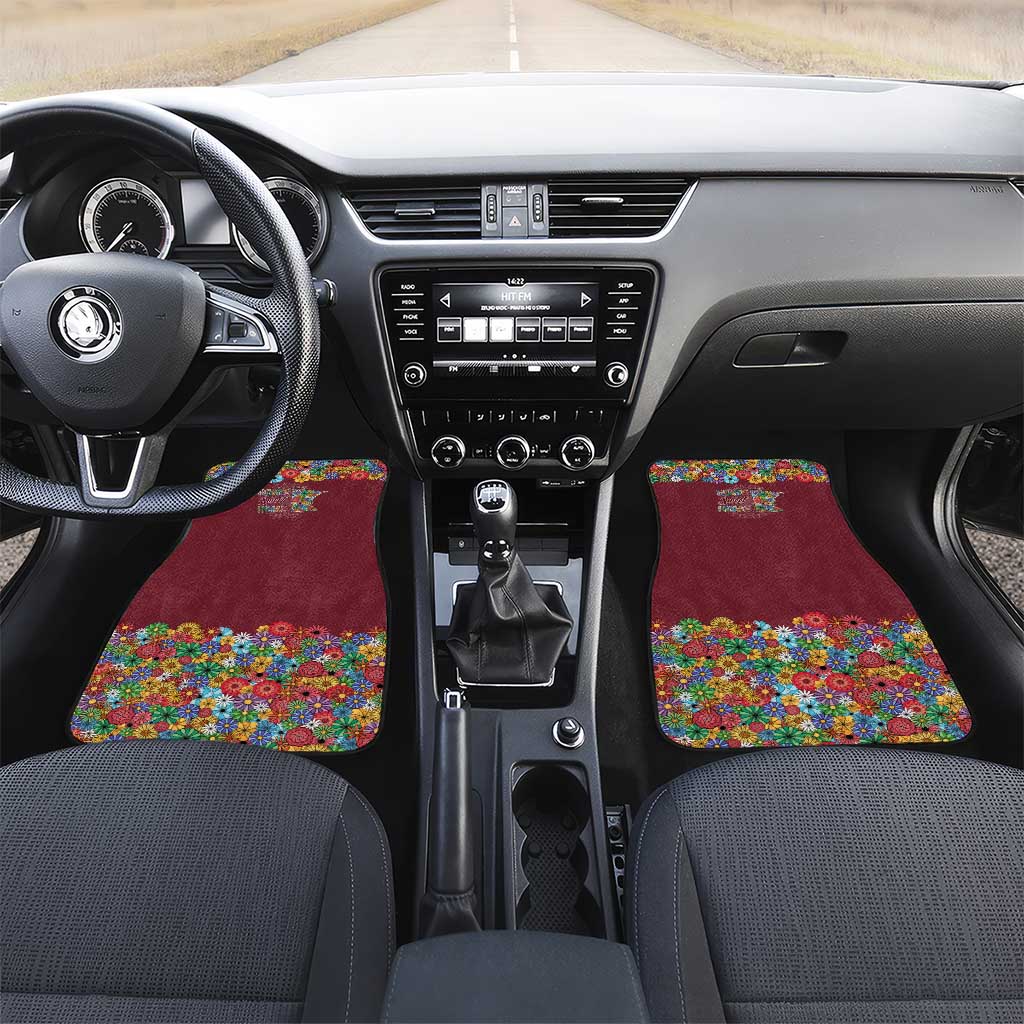 Home Sweet Home Minnesota Flower Christmas Car Mats Xmas Holiday Patterns - Wonder Print Shop