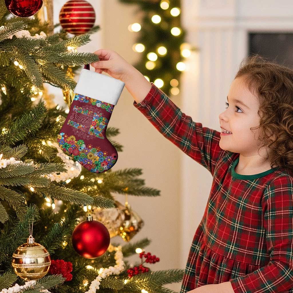 Home Sweet Home Minnesota Flower Christmas Stocking Xmas Holiday Patterns - Wonder Print Shop
