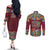 Home Sweet Home Minnesota Flower Christmas Couples Matching Off The Shoulder Long Sleeve Dress and Long Sleeve Button Shirt Xmas Holiday Patterns - Wonder Print Shop
