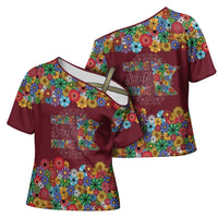 Home Sweet Home Minnesota Flower Christmas Cross Shoulder Shirt Xmas Holiday Patterns - Wonder Print Shop