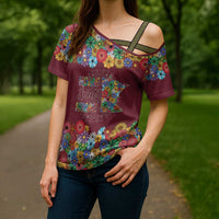 Home Sweet Home Minnesota Flower Christmas Cross Shoulder Shirt Xmas Holiday Patterns - Wonder Print Shop