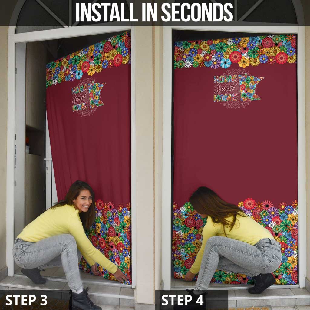 Home Sweet Home Minnesota Flower Christmas Door Cover Xmas Holiday Patterns - Wonder Print Shop