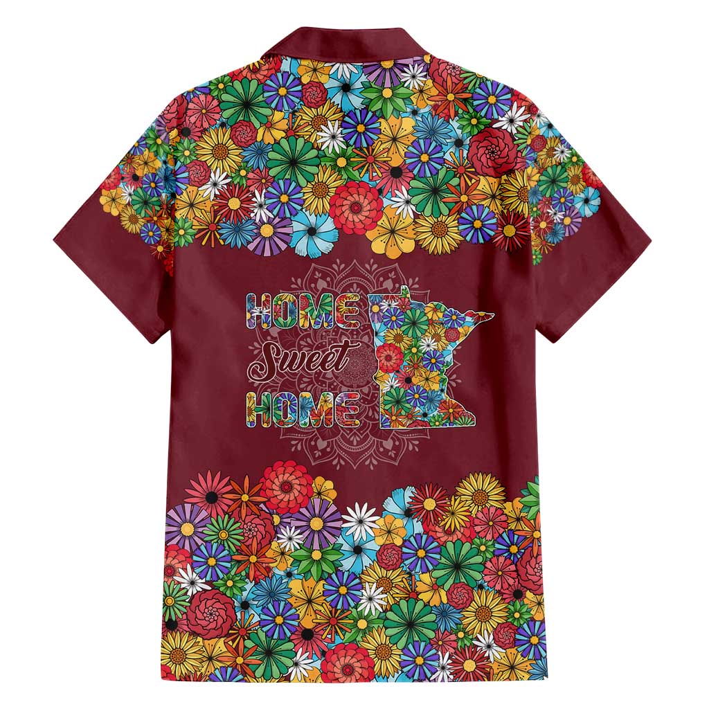 Home Sweet Home Minnesota Flower Christmas Family Matching Long Sleeve Bodycon Dress and Hawaiian Shirt Xmas Holiday Patterns - Wonder Print Shop