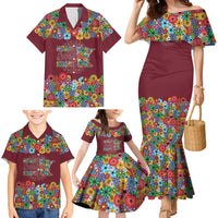 Home Sweet Home Minnesota Flower Christmas Family Matching Mermaid Dress and Hawaiian Shirt Xmas Holiday Patterns - Wonder Print Shop