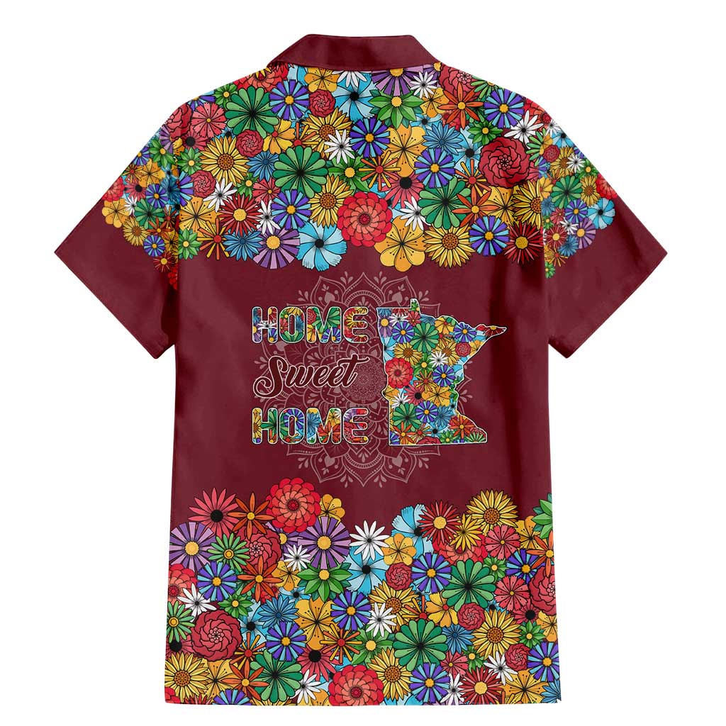 Home Sweet Home Minnesota Flower Christmas Family Matching Mermaid Dress and Hawaiian Shirt Xmas Holiday Patterns - Wonder Print Shop