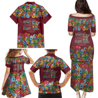 Home Sweet Home Minnesota Flower Christmas Family Matching Puletasi and Hawaiian Shirt Xmas Holiday Patterns - Wonder Print Shop