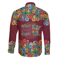 Home Sweet Home Minnesota Flower Christmas Family Matching Short Sleeve Bodycon Dress and Hawaiian Shirt Xmas Holiday Patterns - Wonder Print Shop