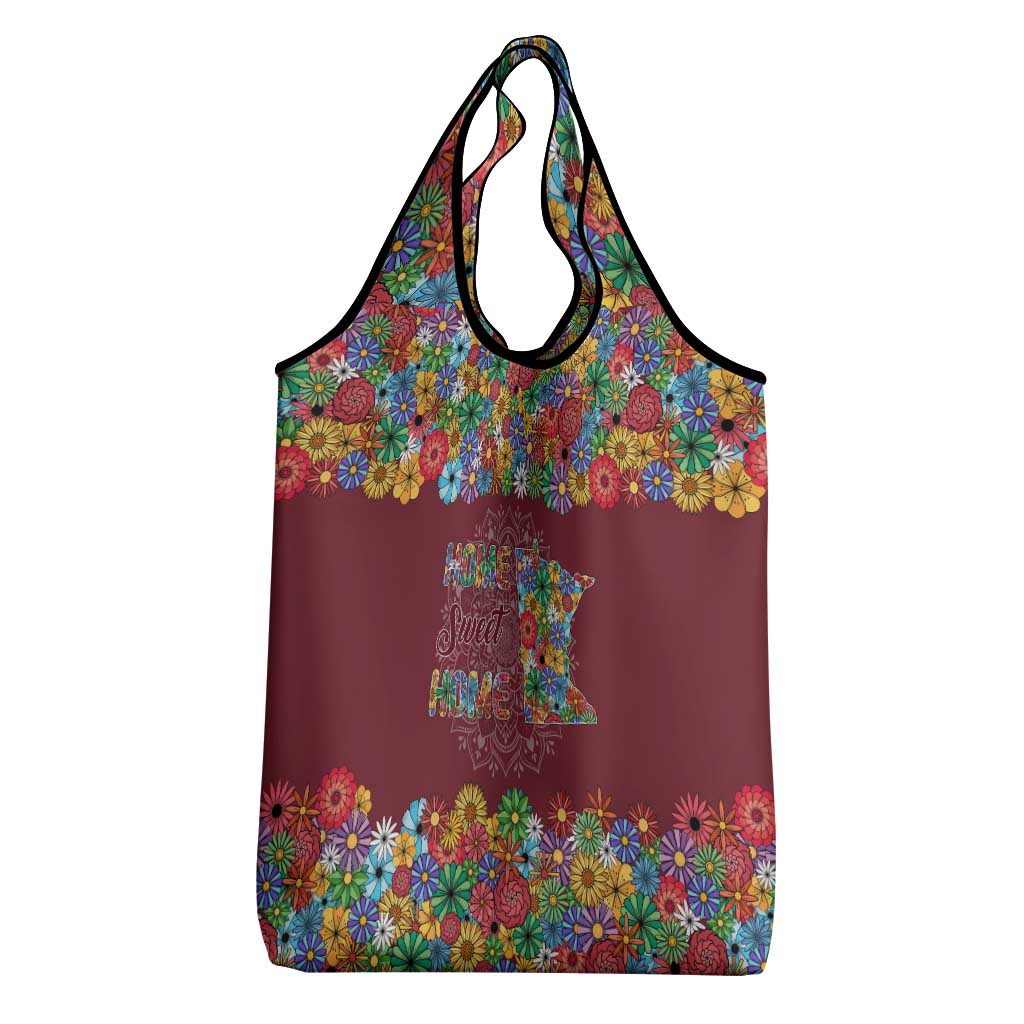 Home Sweet Home Minnesota Flower Christmas Grocery Bag Xmas Holiday Patterns - Wonder Print Shop