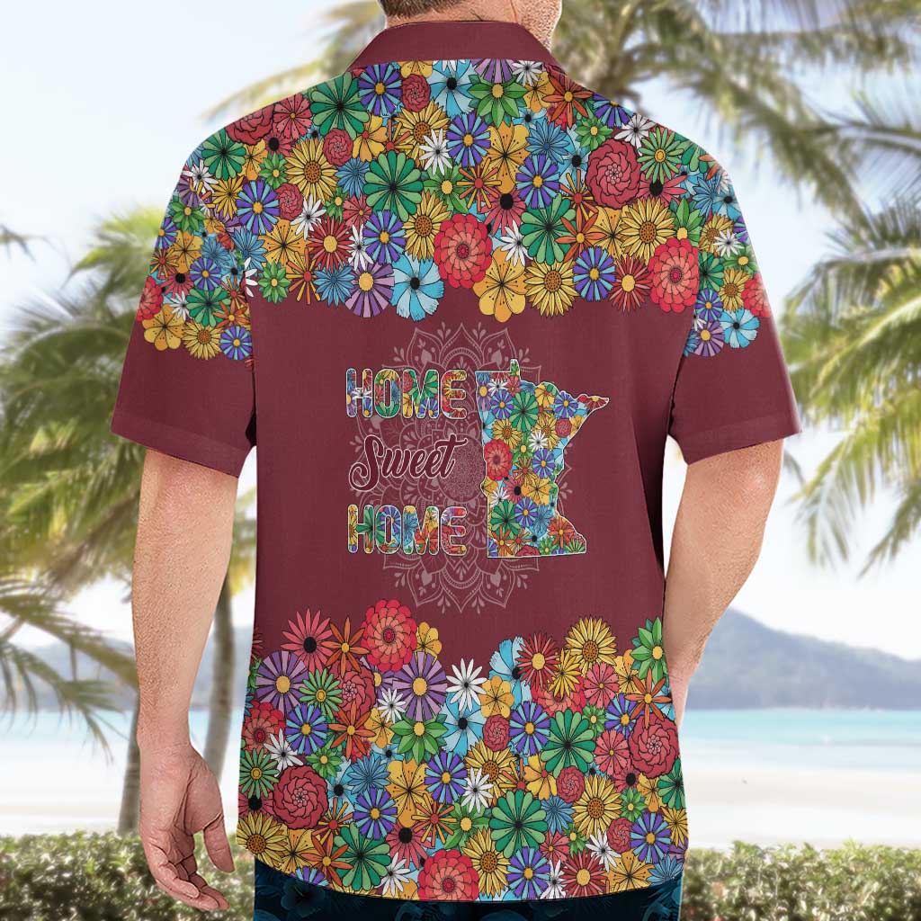 Home Sweet Home Minnesota Flower Christmas Hawaiian Shirt Xmas Holiday Patterns - Wonder Print Shop