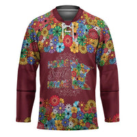 Home Sweet Home Minnesota Flower Christmas Hockey Jersey Xmas Holiday Patterns - Wonder Print Shop