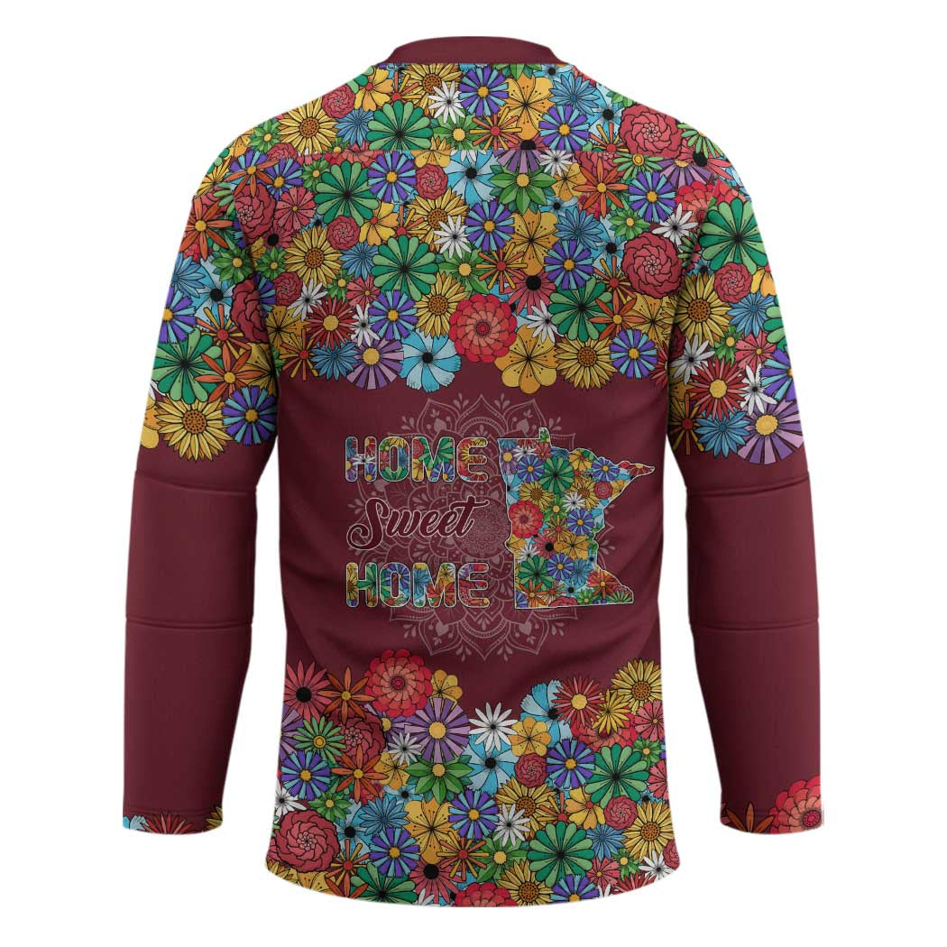Home Sweet Home Minnesota Flower Christmas Hockey Jersey Xmas Holiday Patterns - Wonder Print Shop