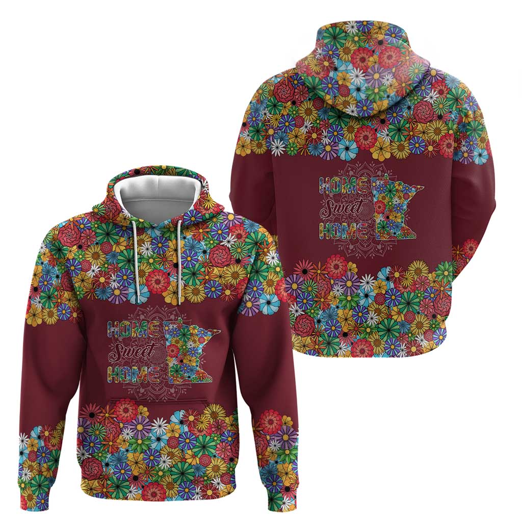 Home Sweet Home Minnesota Flower Christmas Hoodie Xmas Holiday Patterns - Wonder Print Shop