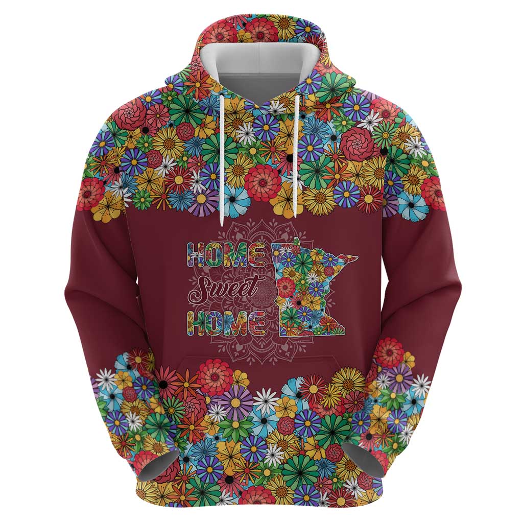 Home Sweet Home Minnesota Flower Christmas Hoodie Xmas Holiday Patterns - Wonder Print Shop