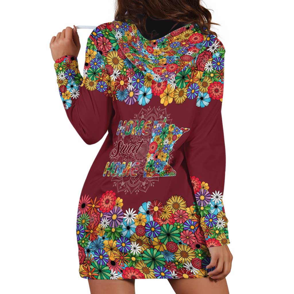 Home Sweet Home Minnesota Flower Christmas Hoodie Dress Xmas Holiday Patterns - Wonder Print Shop