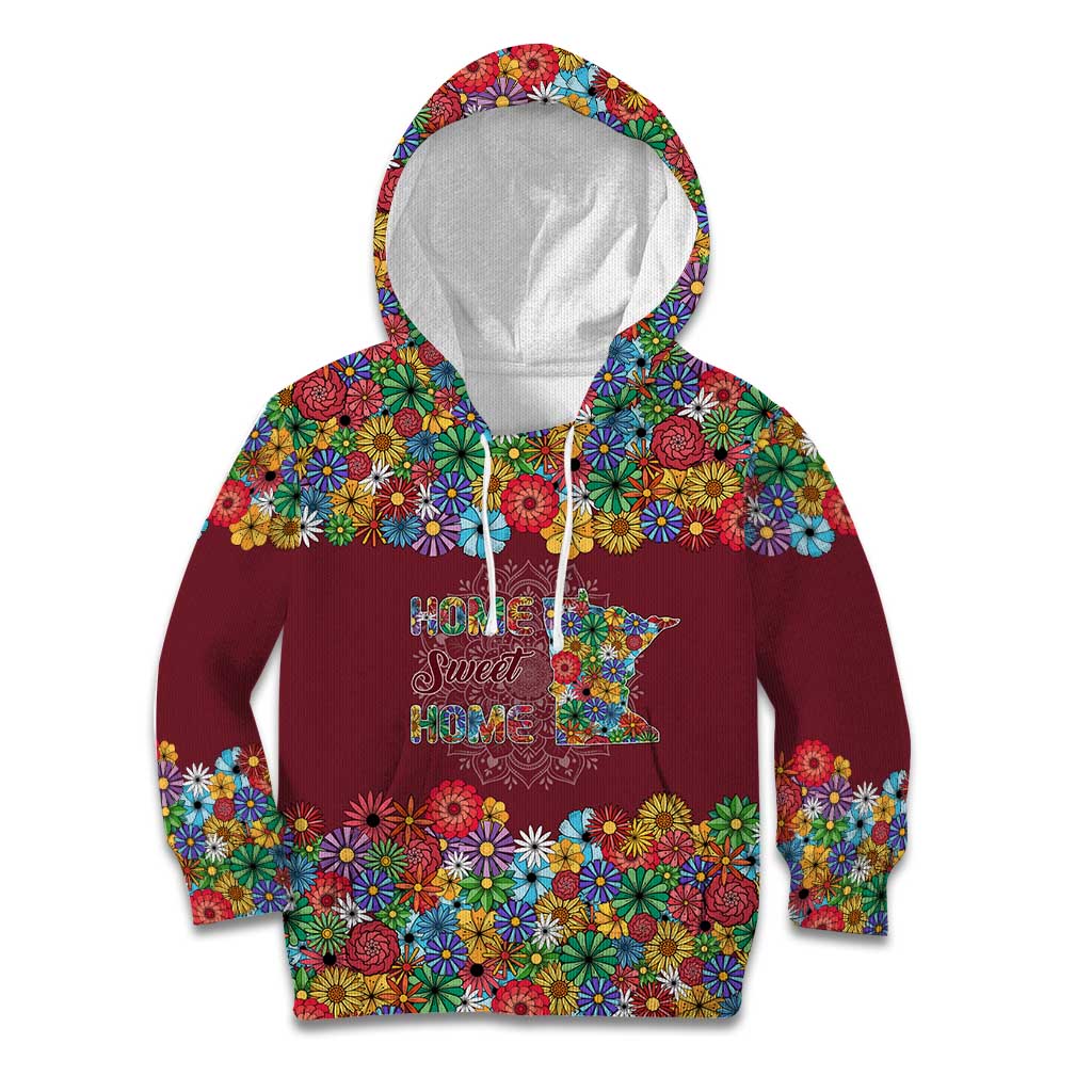 Home Sweet Home Minnesota Flower Christmas Kid Hoodie Xmas Holiday Patterns - Wonder Print Shop