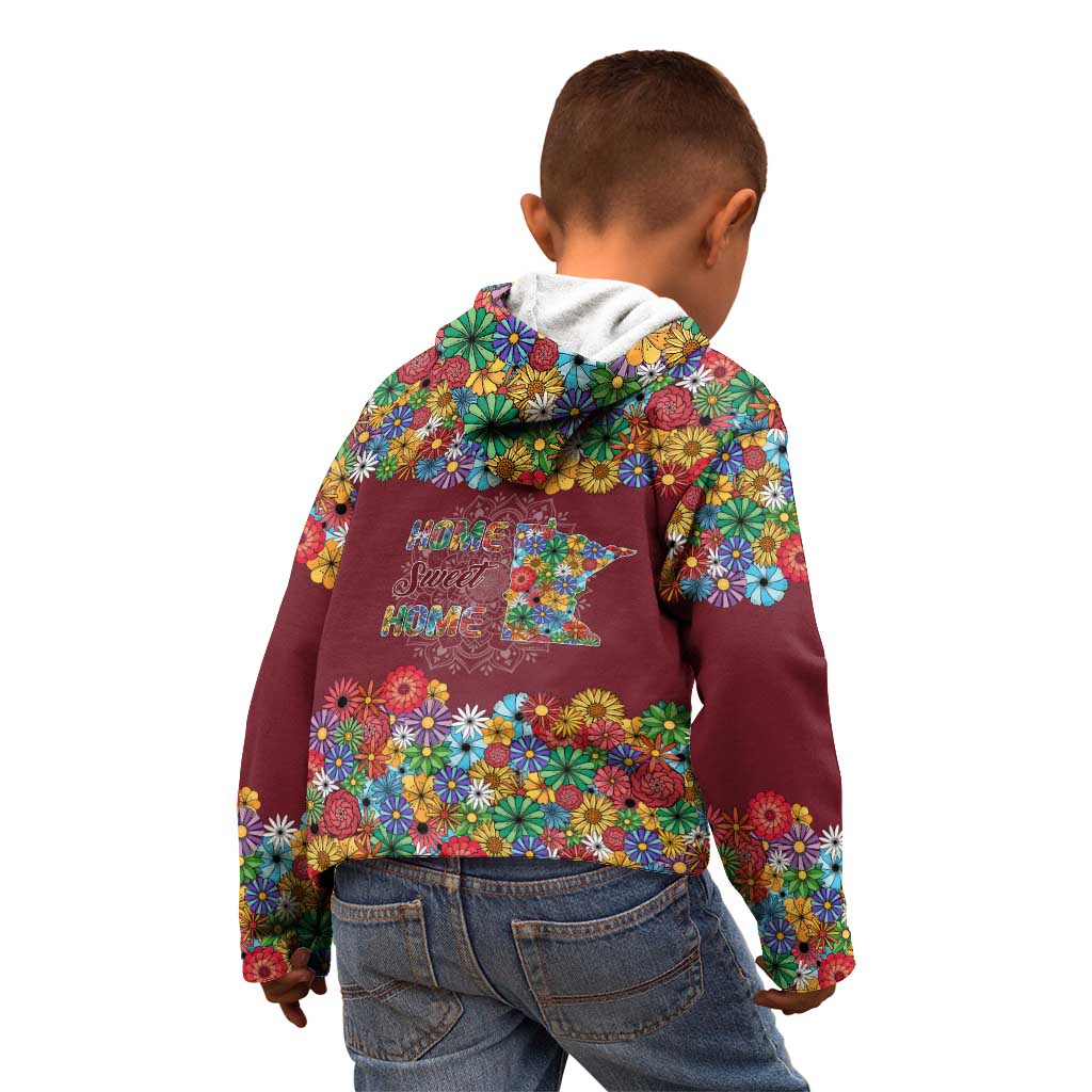 Home Sweet Home Minnesota Flower Christmas Kid Hoodie Xmas Holiday Patterns - Wonder Print Shop