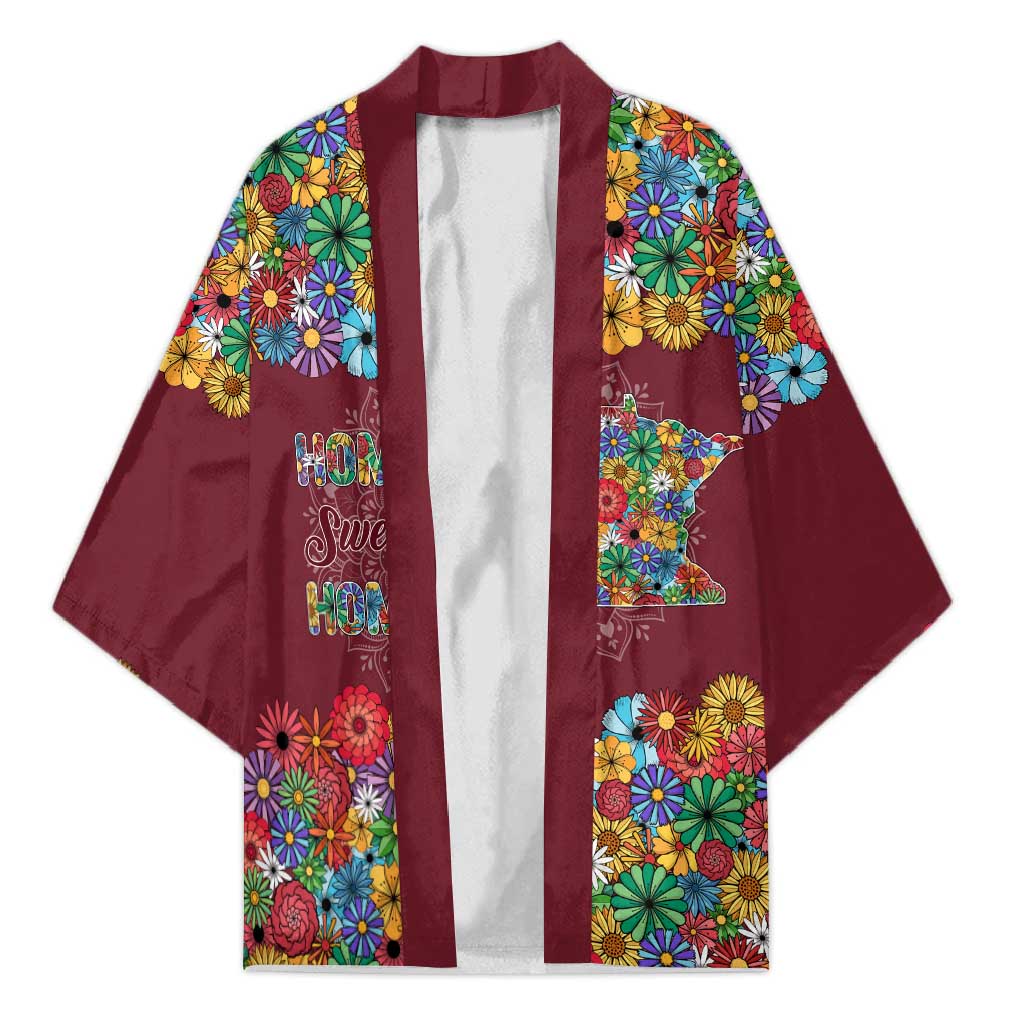 Home Sweet Home Minnesota Flower Christmas Kimono Xmas Holiday Patterns - Wonder Print Shop