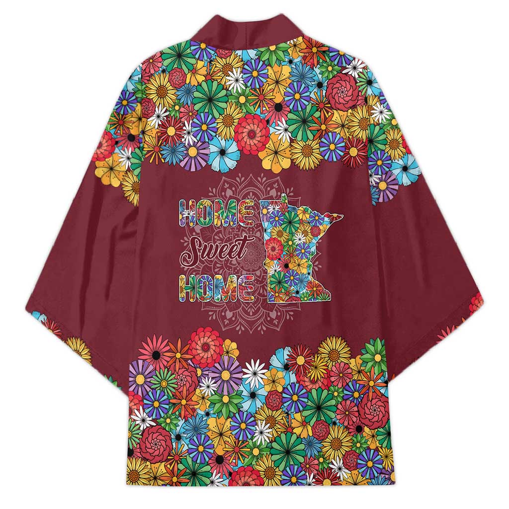 Home Sweet Home Minnesota Flower Christmas Kimono Xmas Holiday Patterns - Wonder Print Shop