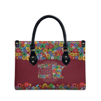 Home Sweet Home Minnesota Flower Christmas Leather Bag Xmas Holiday Patterns - Wonder Print Shop