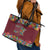 Home Sweet Home Minnesota Flower Christmas Leather Tote Bag Xmas Holiday Patterns - Wonder Print Shop