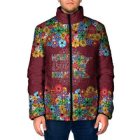 Home Sweet Home Minnesota Flower Christmas Padded Jacket Xmas Holiday Patterns - Wonder Print Shop