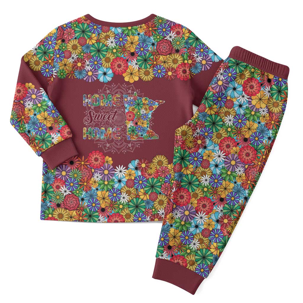Home Sweet Home Minnesota Flower Christmas Pajama Set Xmas Holiday Patterns - Wonder Print Shop