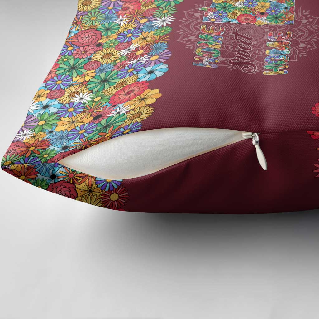 Home Sweet Home Minnesota Flower Christmas Pillow Cover Xmas Holiday Patterns - Wonder Print Shop