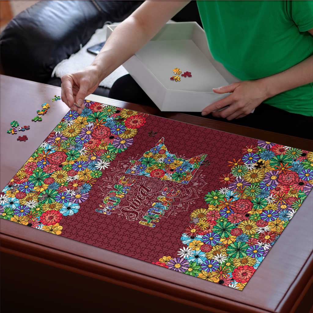 Home Sweet Home Minnesota Flower Christmas Puzzle Xmas Holiday Patterns - Wonder Print Shop