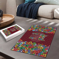 Home Sweet Home Minnesota Flower Christmas Puzzle Xmas Holiday Patterns - Wonder Print Shop