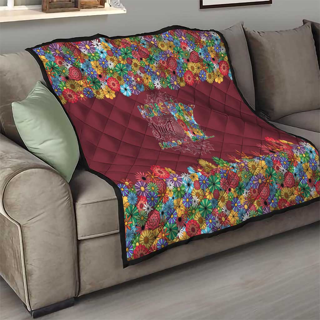 Home Sweet Home Minnesota Flower Christmas Quilt Xmas Holiday Patterns - Wonder Print Shop