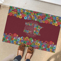 Home Sweet Home Minnesota Flower Christmas Rubber Doormat Xmas Holiday Patterns - Wonder Print Shop