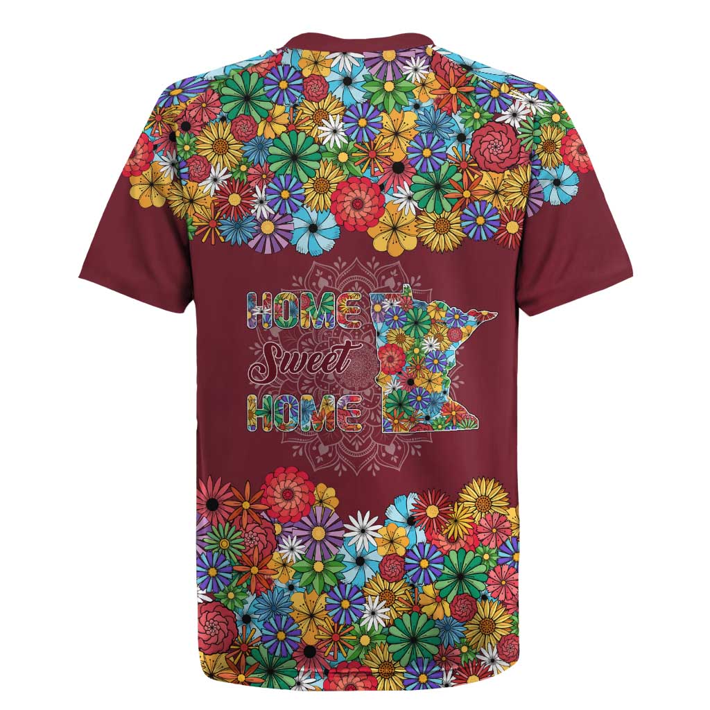 Home Sweet Home Minnesota Flower Christmas Rugby Jersey Xmas Holiday Patterns - Wonder Print Shop
