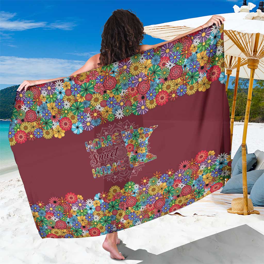 Home Sweet Home Minnesota Flower Christmas Sarong Xmas Holiday Patterns - Wonder Print Shop