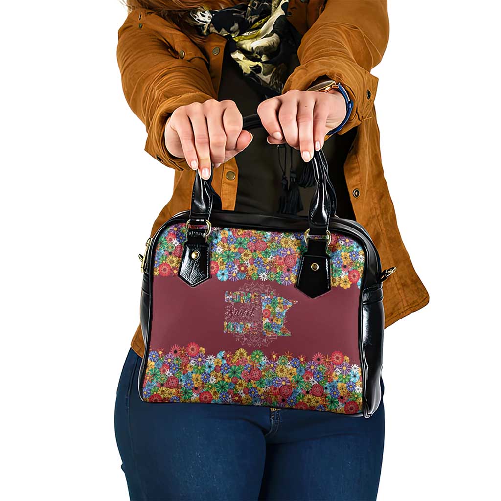 Home Sweet Home Minnesota Flower Christmas Shoulder Handbag Xmas Holiday Patterns - Wonder Print Shop