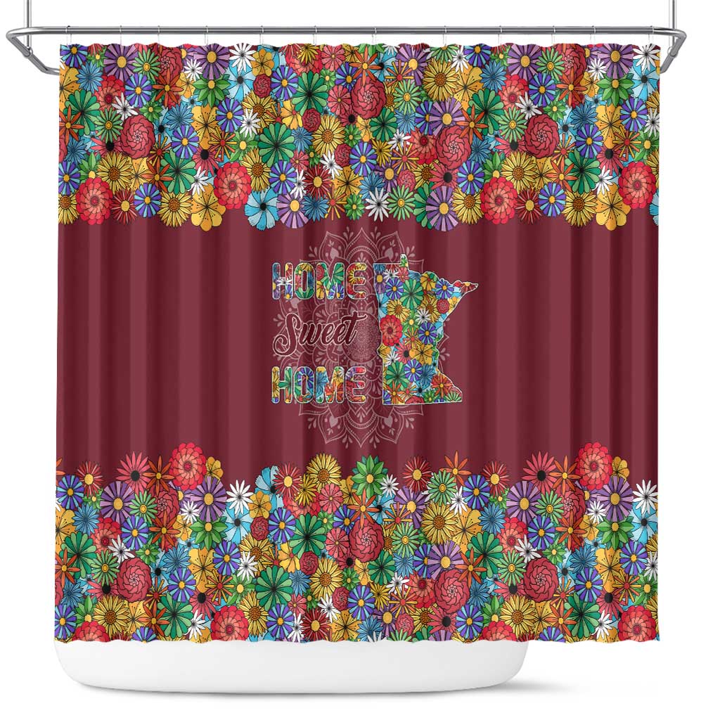 Home Sweet Home Minnesota Flower Christmas Shower Curtain Xmas Holiday Patterns - Wonder Print Shop
