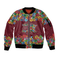 Home Sweet Home Minnesota Flower Christmas Sleeve Zip Bomber Jacket Xmas Holiday Patterns - Wonder Print Shop