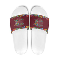 Home Sweet Home Minnesota Flower Christmas Slide Sandals Xmas Holiday Patterns - Wonder Print Shop