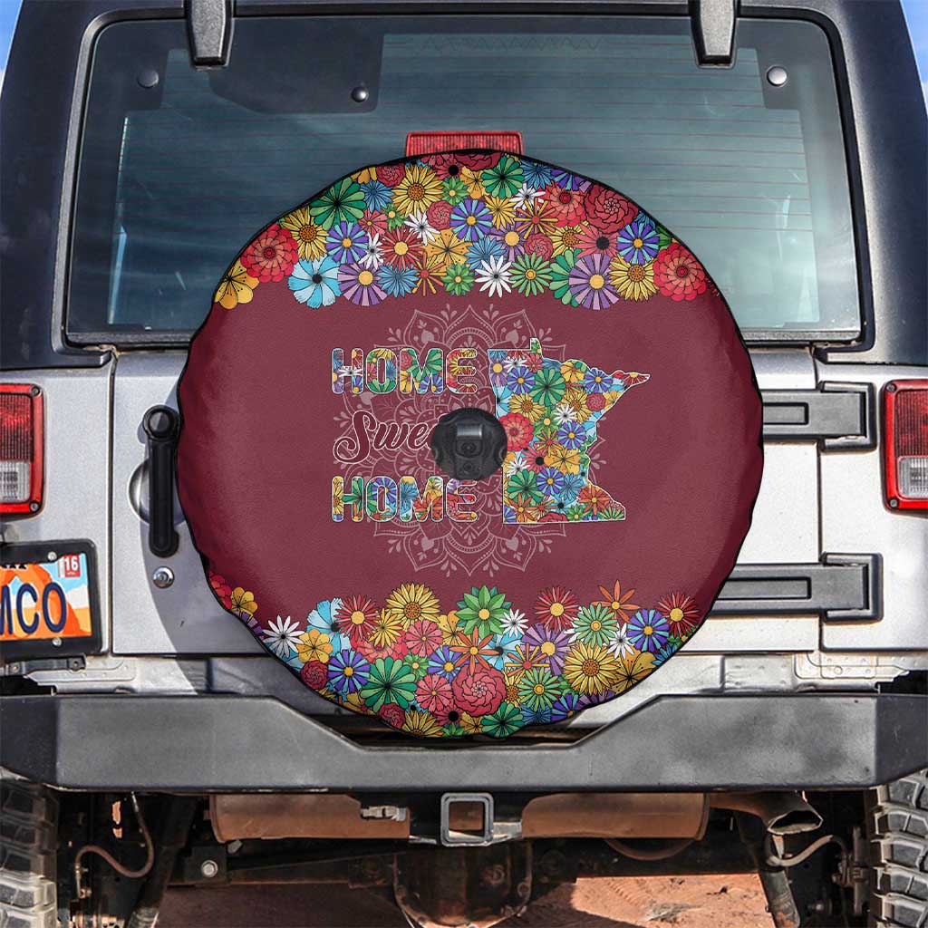 Home Sweet Home Minnesota Flower Christmas Spare Tire Cover Xmas Holiday Patterns - Wonder Print Shop