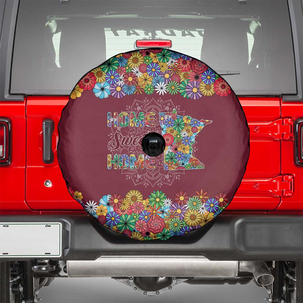 Home Sweet Home Minnesota Flower Christmas Spare Tire Cover Xmas Holiday Patterns - Wonder Print Shop