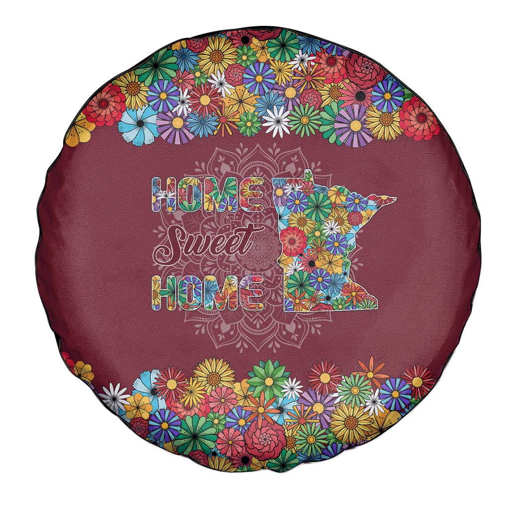 Home Sweet Home Minnesota Flower Christmas Spare Tire Cover Xmas Holiday Patterns - Wonder Print Shop